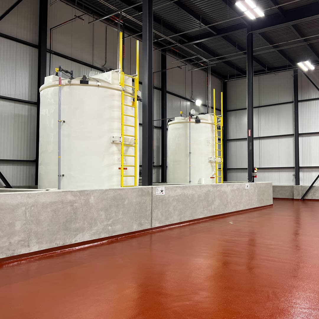 concrete flooring in a heavy manufacturing building